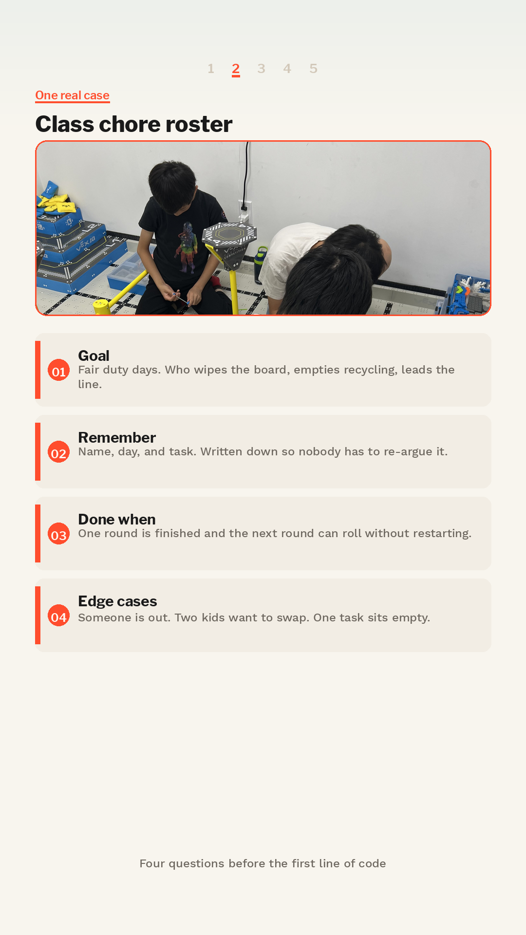 See — the messy duty list